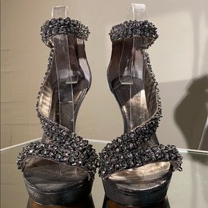 Pelle moda Silver sandal pumps